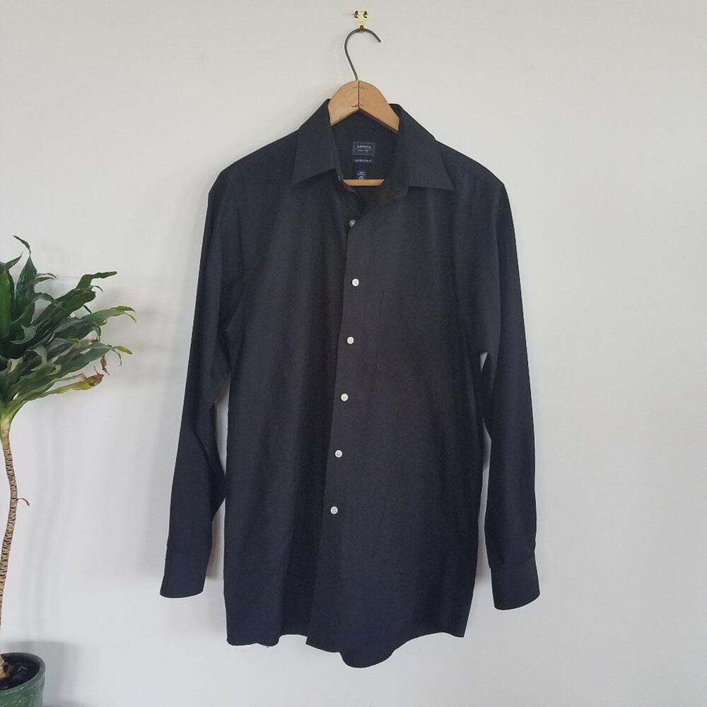 Arrow classic fit black button-down shirt